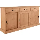 Home affaire Dressoir Schröder Commode, 3 schuifdeuren, 3 lades, van massief dennenhout