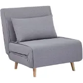 Sweeek Omvormbare fauteuil stof houten frame 1 zitplaats Grijs