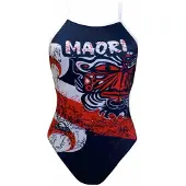 Turbo Maori Flag Swimsuit Rood,Blauw M Vrouw