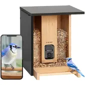 Birdfy Bamboe Slim vogelhuisje met Camera en AI-Vogelherkenning op Zonne-energie - Camera in nestkast - EPPAMBNI8402110