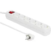 Microconnect GRU006W, 1,8 meter, voor binnen gebruik, Type F, Type F, wit, 6 stopcontacten