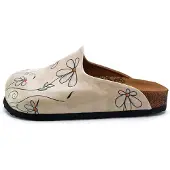 Calceo Clogs 'Women shoes -Calceo mules with daisies CAL1410' offwhite