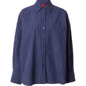 HUGO Regular-fit blouse van katoenen popeline met krijtstrepen