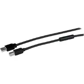 StarTech.com Actieve USB-kabel A naar B - USB A-B printerkabel - M/M - 1x USB A Mannelijk, 1x USB B Mannelijk - 15 m - Zwart