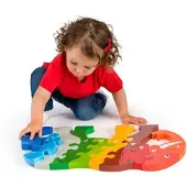 Adlibris houten olifant puzzel XL 1-10 kleurrijk educatief speelgoed
