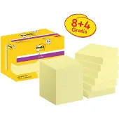 Post-It Super Sticky Notes vierkant 47,6 x 47,6 mm blanco geel 622-SSCY-P8/+4 90 12 stuks à 90 vellen (8+4 gratis)