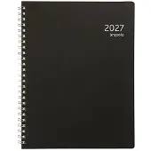 Brepols Timing Recycled PP weekagenda met uurindeling 2027 zwart (1 week per 2 pagina's) 4-talig