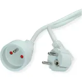 Value Stroom verlengkabel met aarde, 230VAC, UTE versie, wit, 5 m