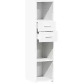 vidaXL Hoge kast 30x42,5x124 cm bewerkt hout wit