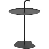 Casa.pro Bijzettafel Calimera zwart staal Ø38 cm met handgreep