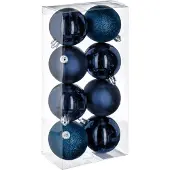 Atmosphera Kerstballenset 22 stuks - Blauw- 5/6/7cm