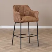 Livin24 Industriële barstoel Aaron cognac 82 cm