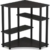 Markenlos Famanu bureau met planken - Ruimtebesparend - Espresso/Zwart