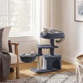 Famanu kattenmand 68 cm met meerdere niveaus - Smoky Grey