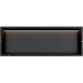 Guido Gusto Mat Zwart RVS Inbouwnis 30x90x7cm met tegelflens en LED verlichting