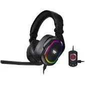 Thermaltake ARGENT H5 RGB 7.1 - Hoofdtelefoon - omsluitende oorkussens - met kabel - USB, 3,5 mm aansluiting - Zwart
