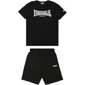 Lonsdale Joggingpak 'Dunstan' zwart / wit