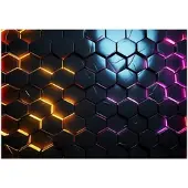 WALLARENA - Fotobehang - 150x105 cm - 3D zeshoeken voor jongens, muurbekleding