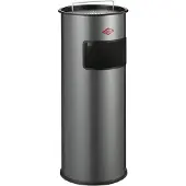 Wesco Staande Asbak met zeef zonder inzet | 50 Liter | Metaal - Zilver | Afvalbak met Asbak Staand - Made in Germany