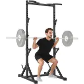SPORTNOW Barbell Squat Rack-Stahl-122L x 100B x 201-217H cm-Schwarz