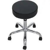 MCW Werkkruk -E47, cosmetische kruk, met wielen, kunstleer, MVG-gecertificeerd ~ zwart, 2 stuks