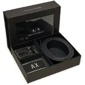 Armani Exchange Heren Leren riemset met twee zwarte lussen (OSFA), Casual, Leer XM000185AF11958MC038