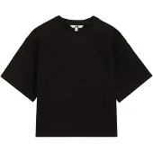 We fashion oversized T-shirt - zwart Meisjes Katoen Ronde hals Effen - maat 158/164