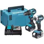 Makita Pack 2 -tools DLX2535TJ DDF490 + DTD153 in makpac