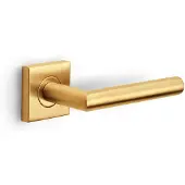 Formani Basics LB2-19BSQ deurkruk geveerd op vierkant rozet - PVD mat goud