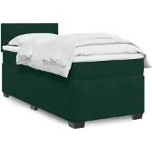 vidaXL Boxspring met matras fluweel donkergroen 80x200 cm