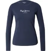 Pepe Jeans Dames Nieuw marineblauw T-shirt uit Virginia (XL), Casual, Katoen, Lange mouwen PL505203