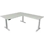 Kerkmann Move4 Elektrisch hoogteverstelbaar Zit-sta-bureau Lichtgrijs T-voet 2000 (B) x 2.200 (D) x 1290 (H) mm Hout, Metaal