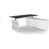 Kerkmann Move 3 Tube Zit-sta-bureau Antraciet T-Voet 3 Lades 1.860 (B) x 1.650 (D) x 1.200 (H) mm