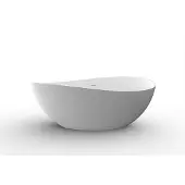 Wiesbaden Vrijstaand ligbad waive ovaal 160x95 cm solid surface mat wit