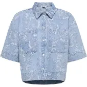 ONLY Blouse 'ONLCleo-Aude' blauw denim / wit