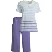 Hajo Blauw gestreepte dames pyjama | Maat 44/46