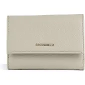 Coccinelle Leren portemonnee Metallic Soft Wallet Grainy Leather Eucalipto groengrijs