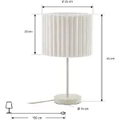LINDBY Tafellampe , Libbie, Beige, Woonkamer, Stof