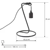 LINDBY - Tafellamp - 1licht - IJzer - H: 35 cm - E27 - zwart