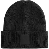 Beechfield Kids Deep Cuffed Tonal Patch Beanie - Black - 3-8 YRS