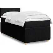 vidaXL Boxspring met matras stof zwart 90x190 cm