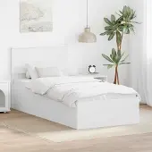 vidaXL Bedframe met hoofdeinde Wit 90 x 190 cm Bewerkt hout