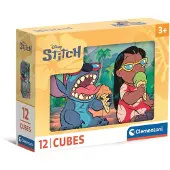 Clementoni Cubi 12 Stitch Blokkenpuzzel - Kubus Puzzel met 6 Afbeeldingen - Blokken en Blokjes - Duurzaam Educatief Speelgoed voor Jonge Kinderen