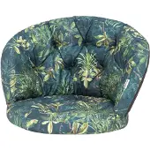 Hobbygarden Tuinstoelkussen Amanda Mala Groene Bladeren - 50cm - Waterafstotende stof - Luxe Zit- en Rugkussen voor Rotan en andere ronde tuinstoelen.