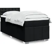 vidaXL Boxspring met matras stof zwart 90x190 cm