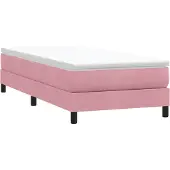 vidaXL Boxspring zonder matras fluweel roze 100x210 cm