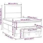 vidaXL Boxspring met matras stof zwart 120x190 cm