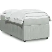 vidaXL Boxspring met matras fluweel lichtgrijs 80x200 cm