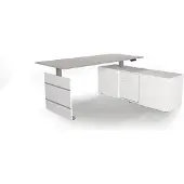 Kerkmann Move 3 Tube Zit-sta-bureau Lichtgrijs T-Voet 3 Lades 1.860 (B) x 1.650 (D) x 1.200 (H) mm