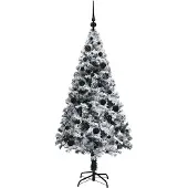 vidaXL Kunstkerstboom met 150 LED Wit 150 cm PVC en Staal en Kunststof